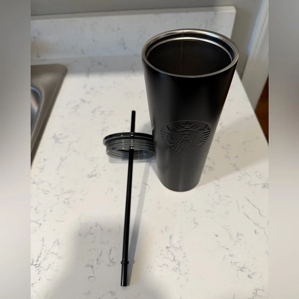 Starbucks Matte Black Tumbler with Straw - Picture 4 of 9